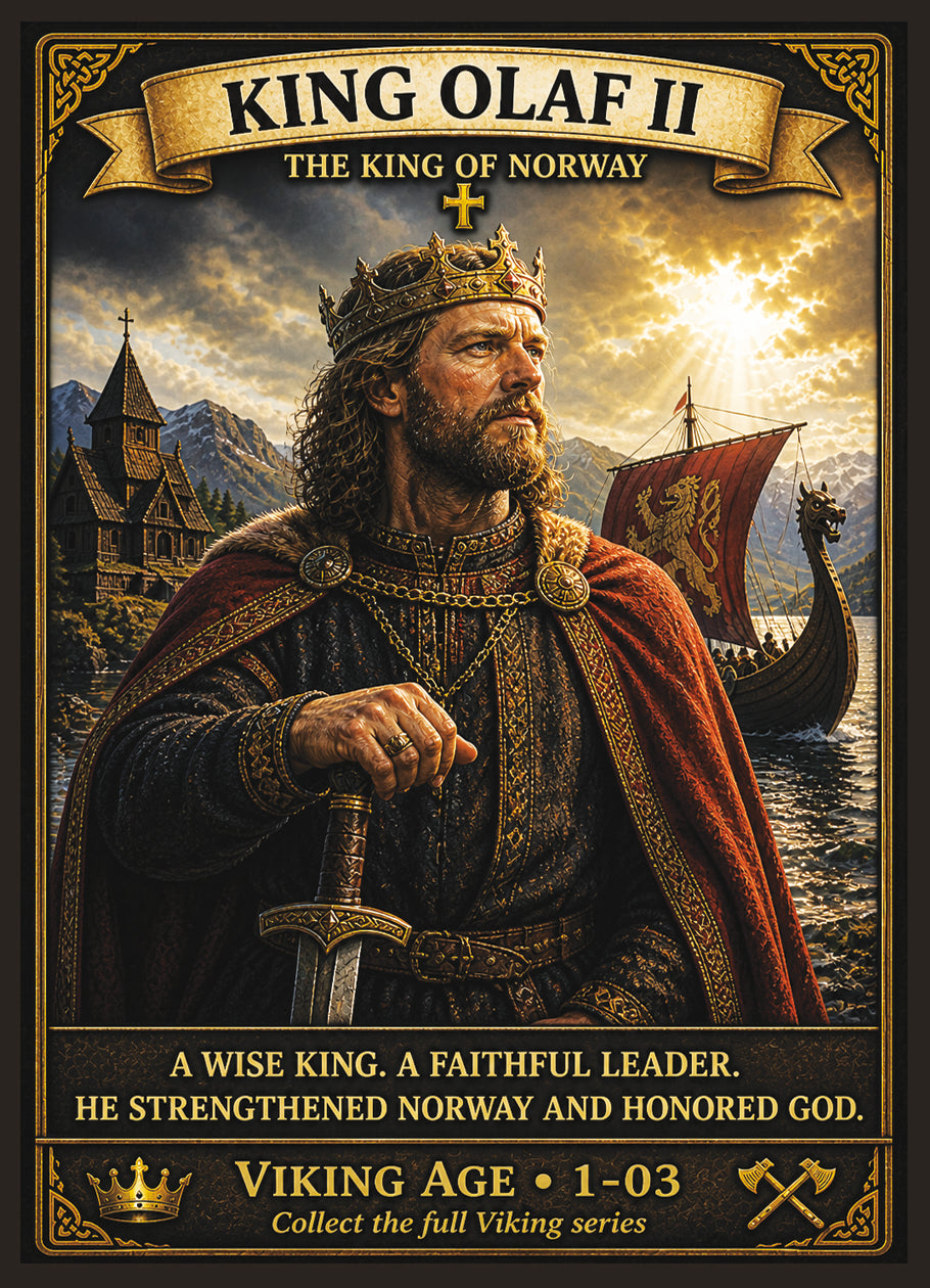 King Olaf II Haraldsson (Saint Olaf) – Vikings Series | Official Renaissance Collector Card