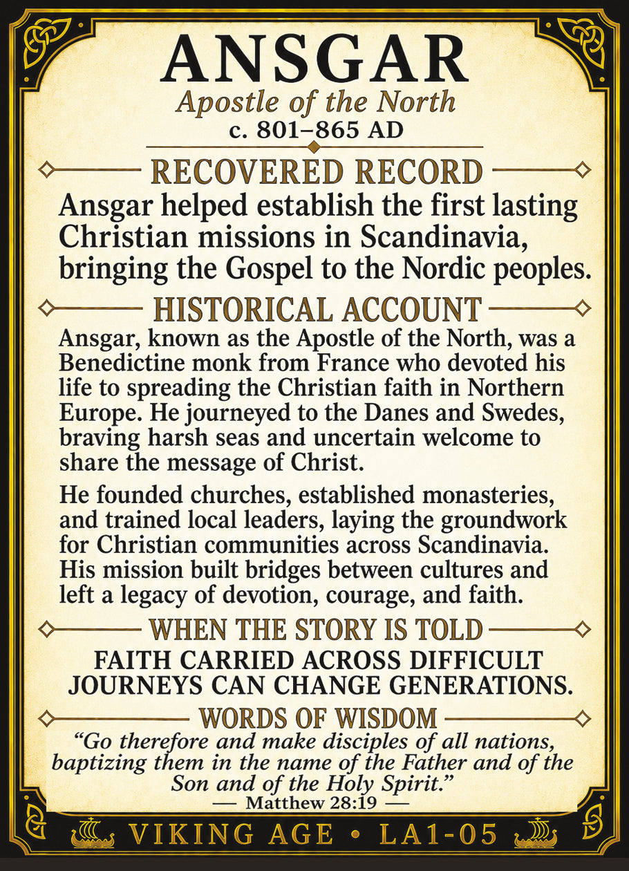Ansgar (Saint Ansgar) – Vikings Series | Official Renaissance Collector Card