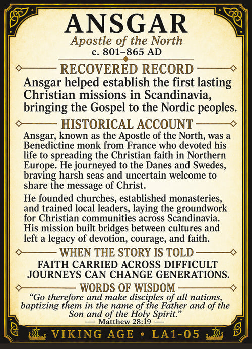 Ansgar (Saint Ansgar) – Vikings Series | Official Renaissance Collector Card