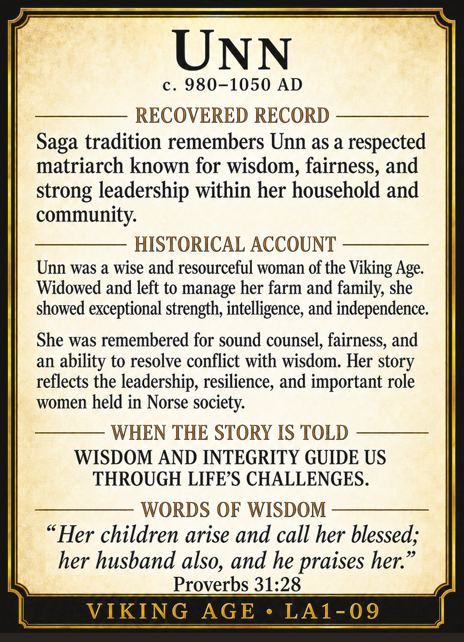 Unn the Deep-Minded – Vikings Series | Official Renaissance Collector Card