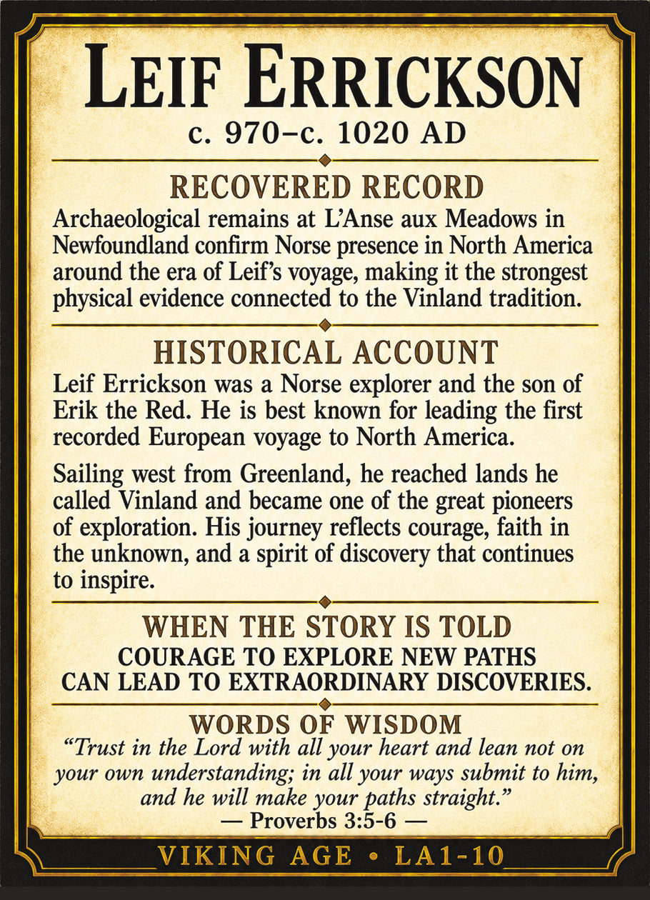Leif Erikson – Vikings Series | Official Renaissance Collector Card