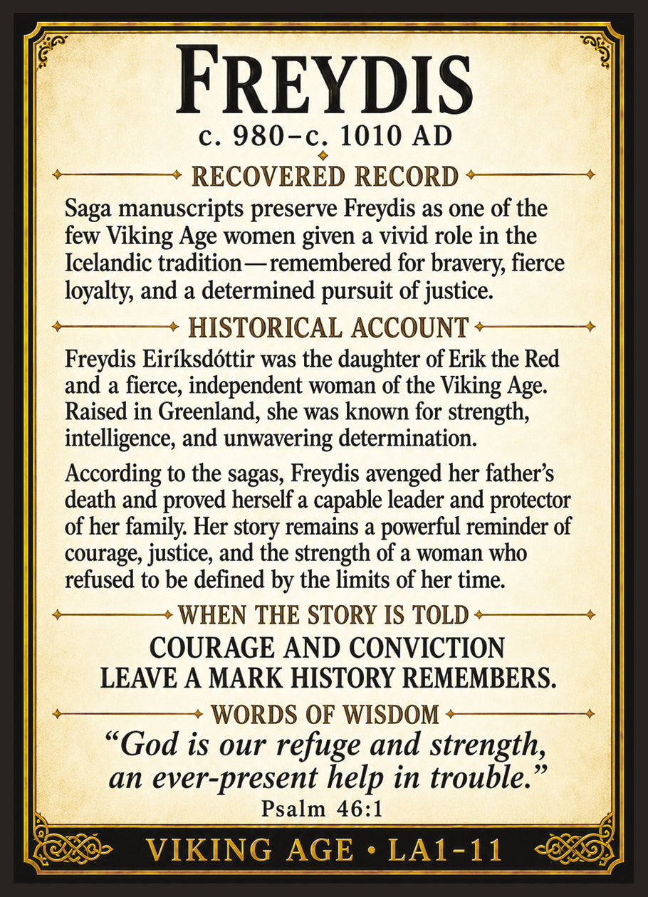 Freydís Eiríksdóttir – Vikings Series | Official Renaissance Collector Card