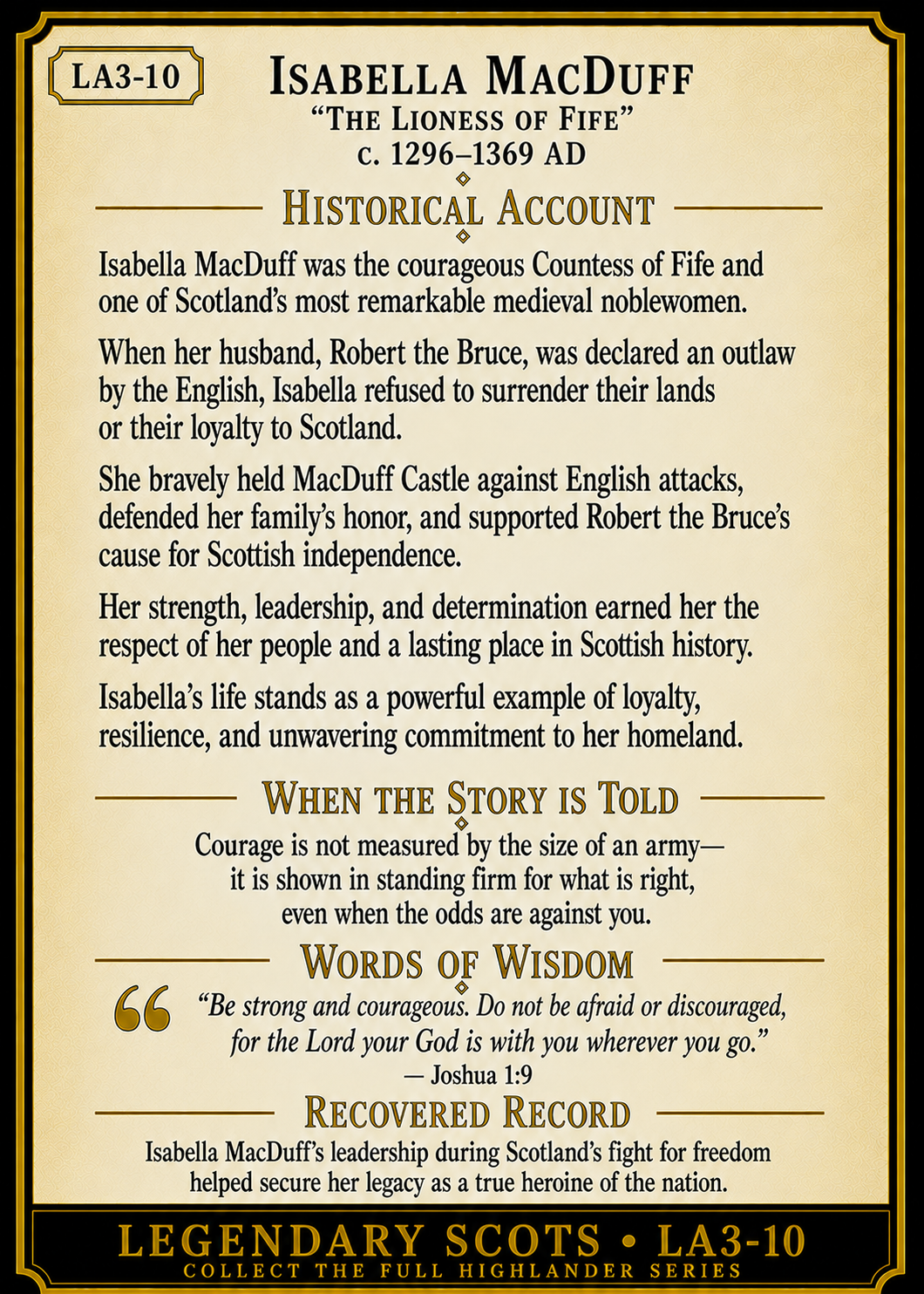 Legendary Scots Series Pack – Official Renaissance Collector Cards