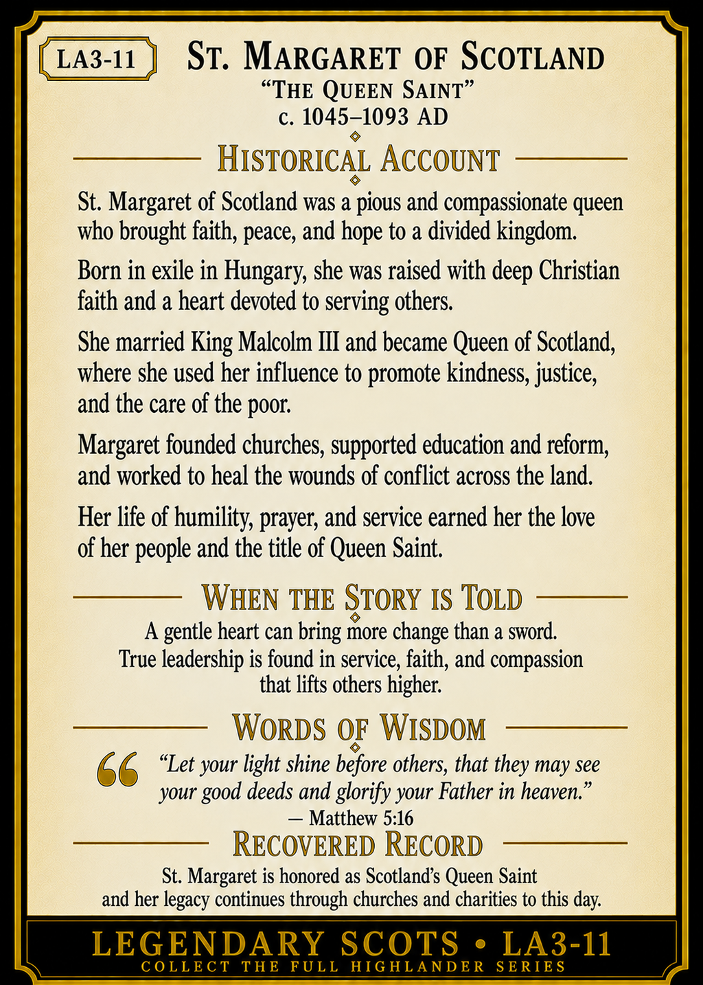 Legendary Scots Series Pack – Official Renaissance Collector Cards