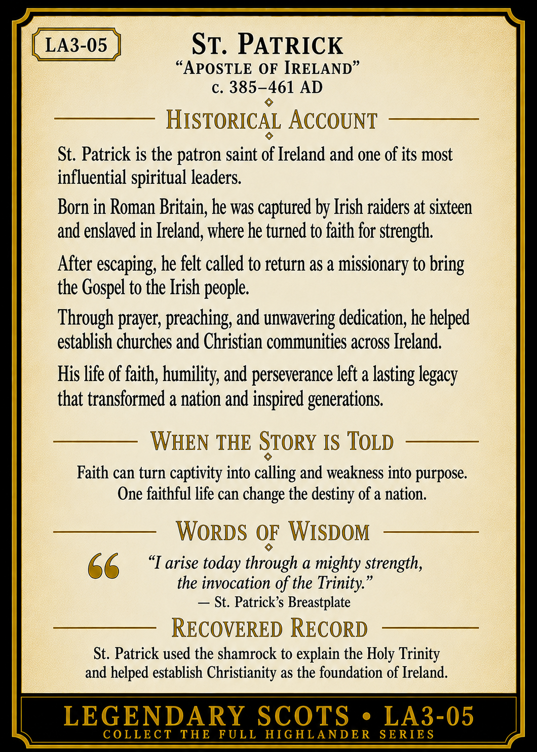 Legendary Scots Series Pack – Official Renaissance Collector Cards