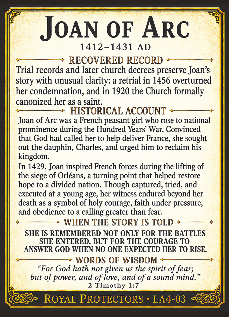 Joan of Arc – Royal Protectors Series | Official Renaissance Collector Card