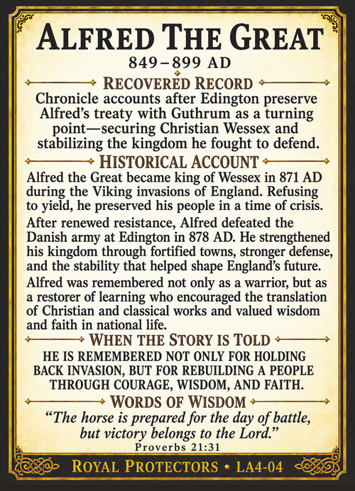 Alfred the Great – Royal Protectors Series | Official Renaissance Collector Card