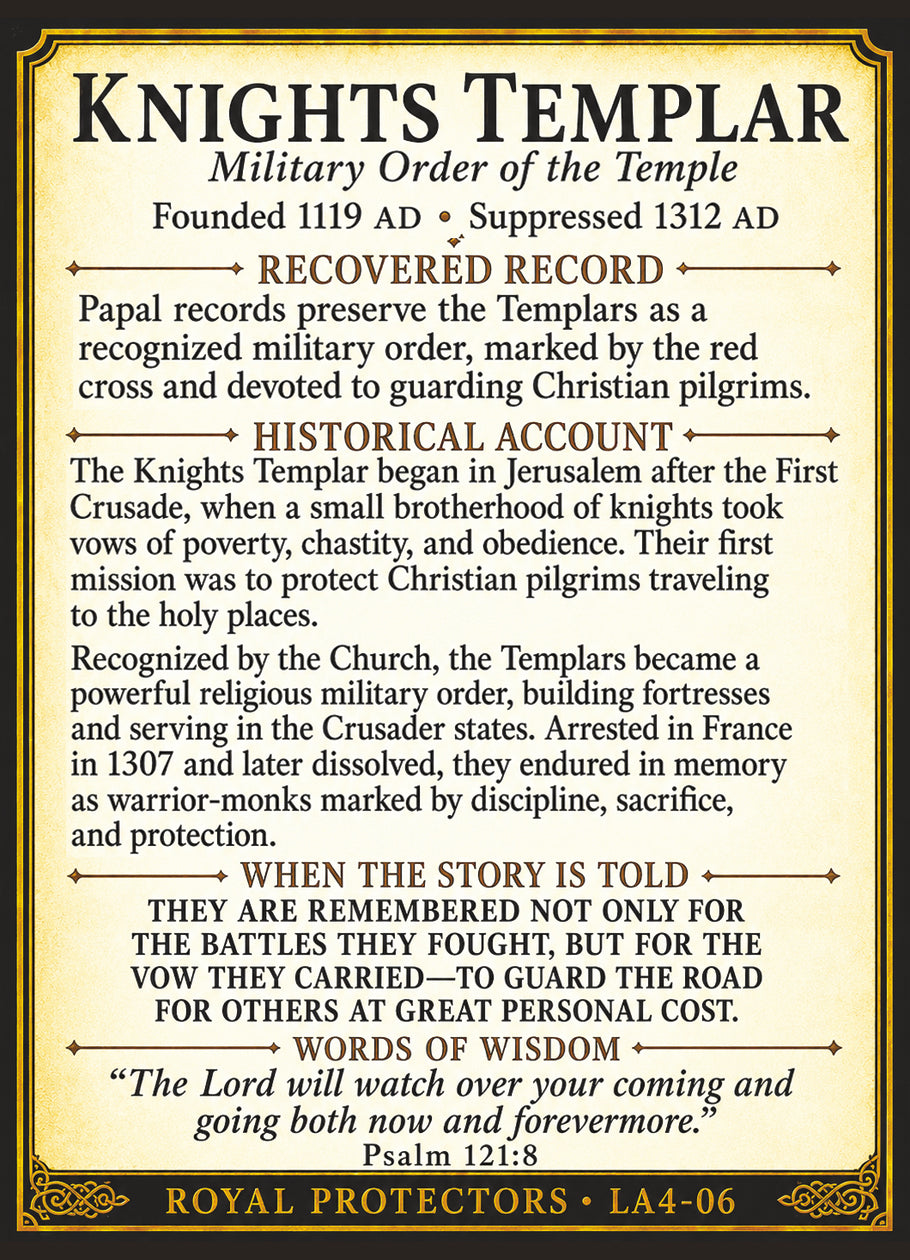 The Knights Templar – Royal Protectors Series | Official Renaissance Collector Card