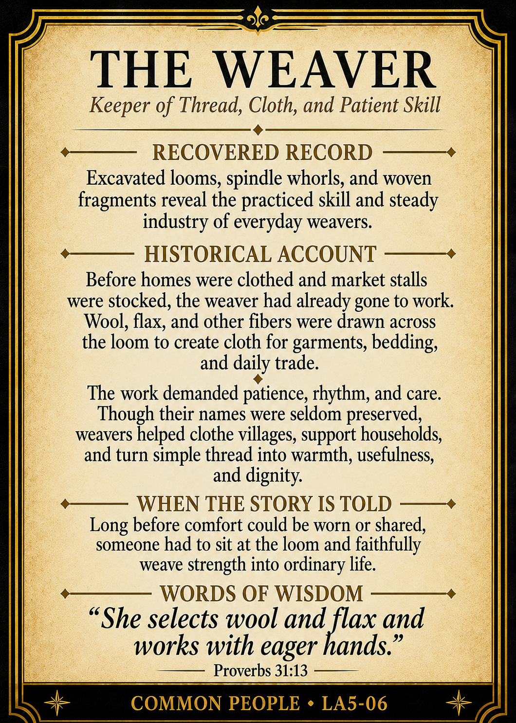 The Weaver – Common People Series | Official Renaissance Collector Card