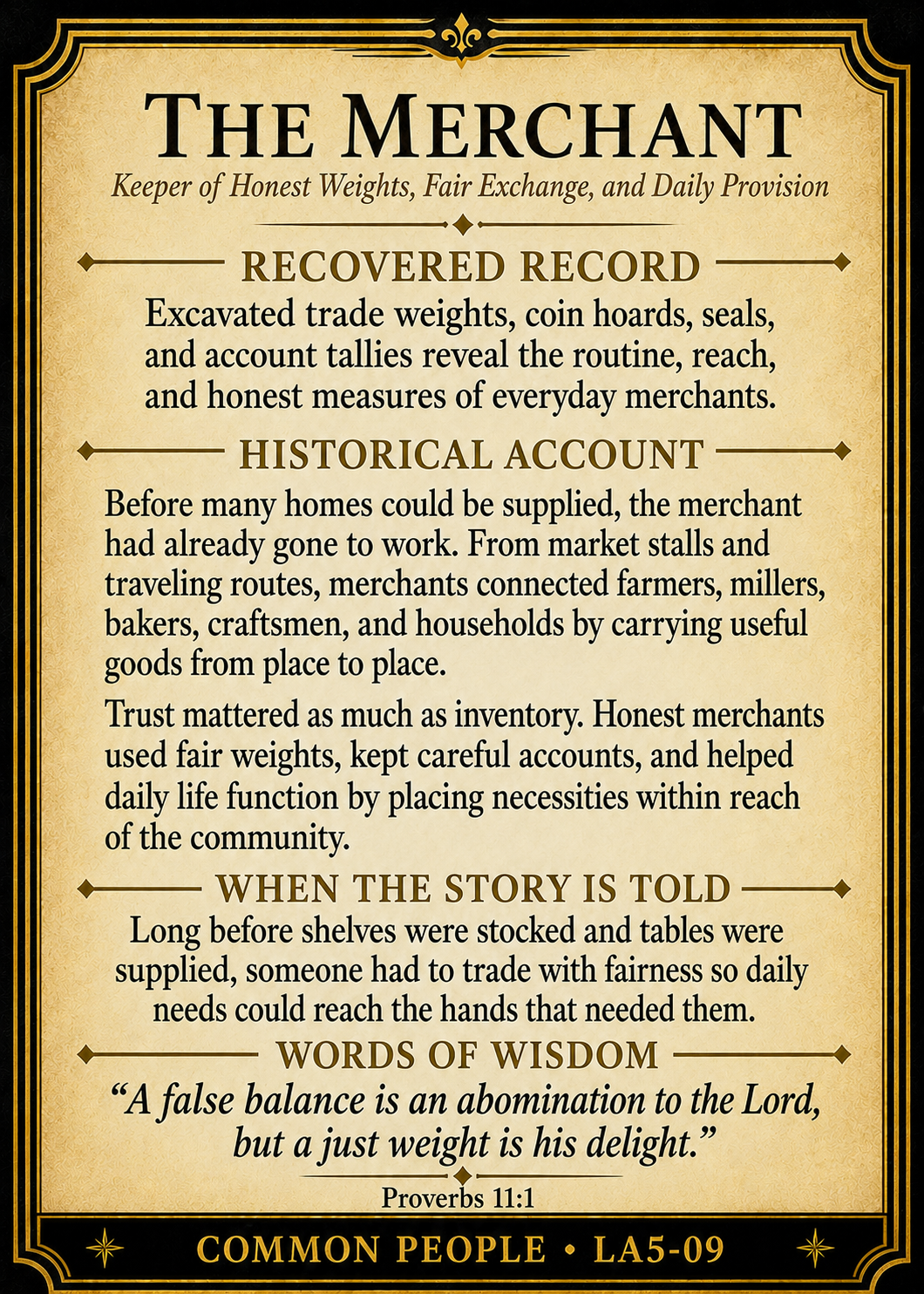 The Merchant – Common People Series | Official Renaissance Collector Card