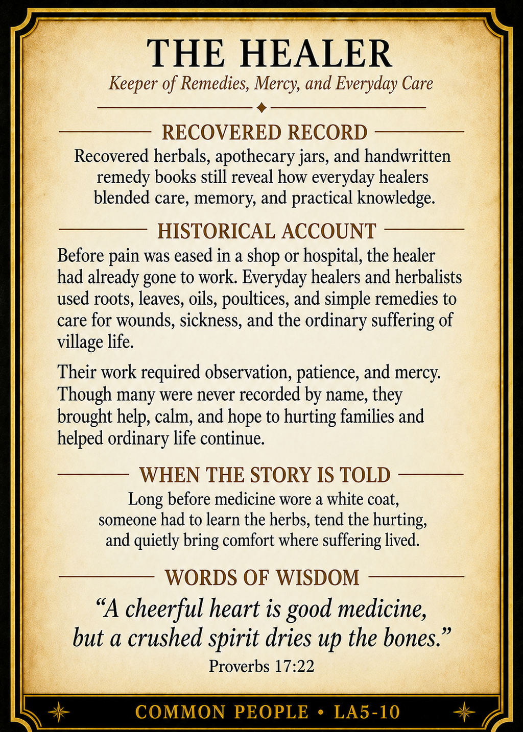 The Healer – Common People Series | Official Renaissance Collector Card