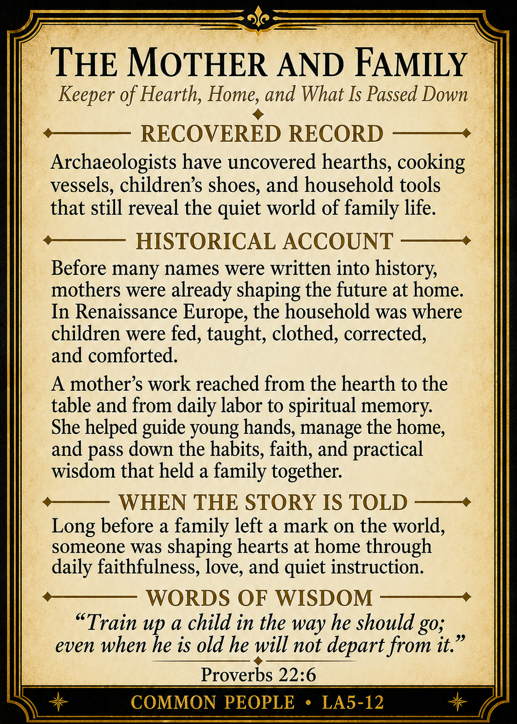 The Mother & Family – Common People Series | Official Renaissance Collector Card
