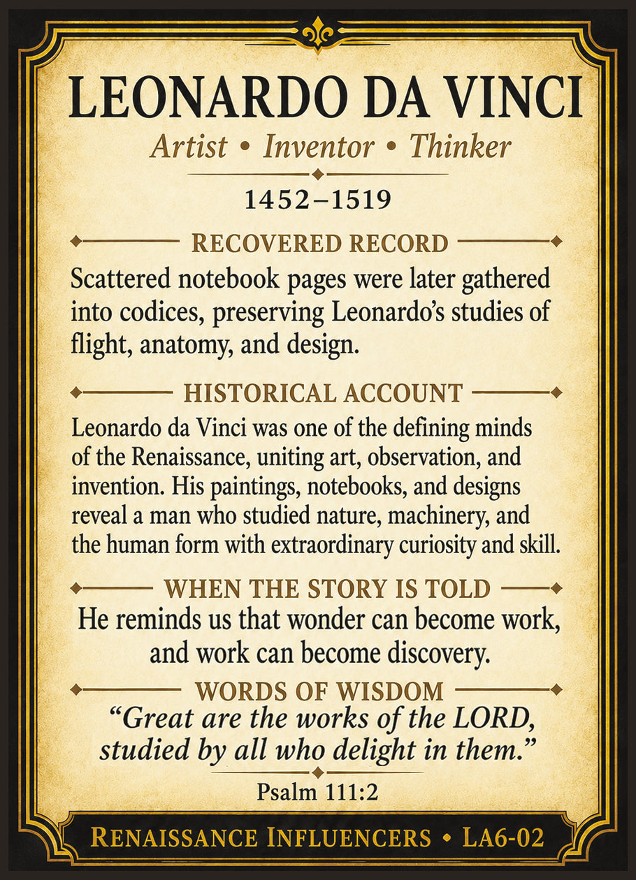 Leonardo da Vinci – Renaissance Influencers Series | Official Renaissance Collector Card