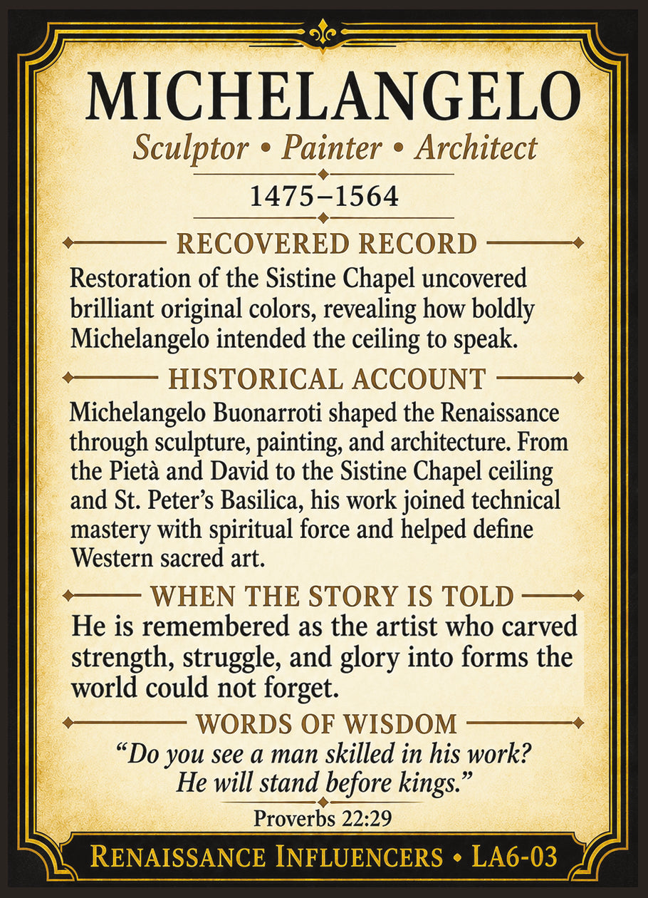 Michelangelo – Renaissance Influencers Series | Official Renaissance Collector Card