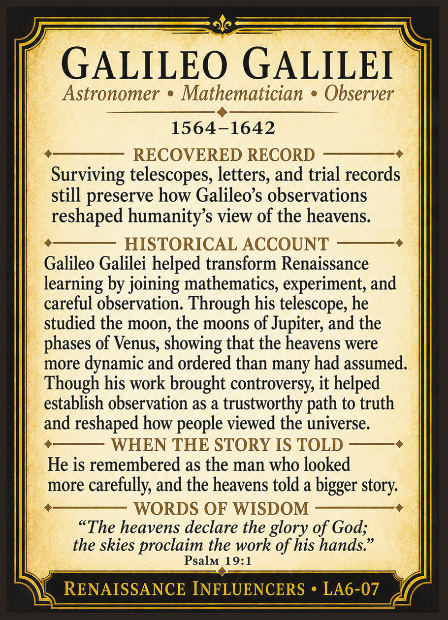Galileo Galilei – Renaissance Influencers Series | Official Renaissance Collector Card
