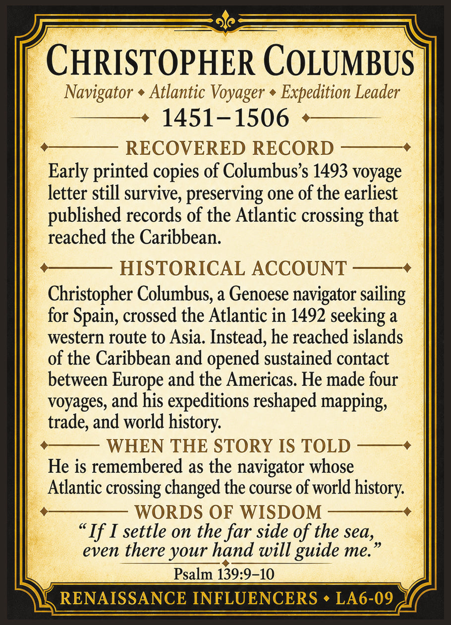 Christopher Columbus – Renaissance Influencers Series | Official Renaissance Collector Card
