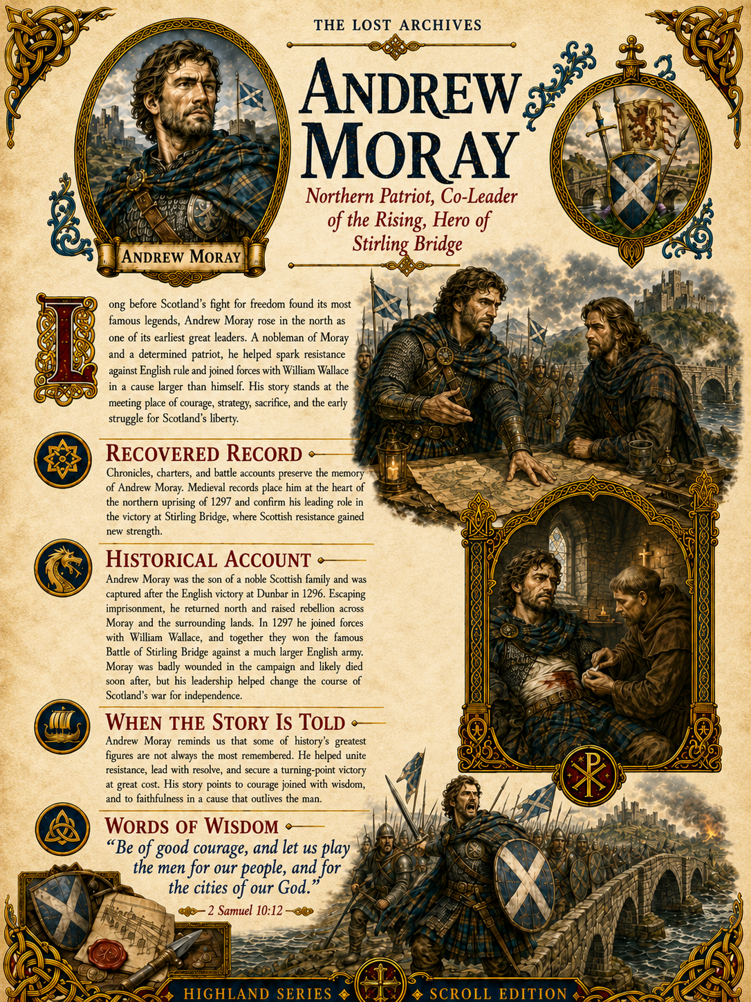 Andrew Moray – Northern Patriot, Co-Leader of the Rising, Hero of Stirling Bridge | Highland Series | Lost Archives Scroll
