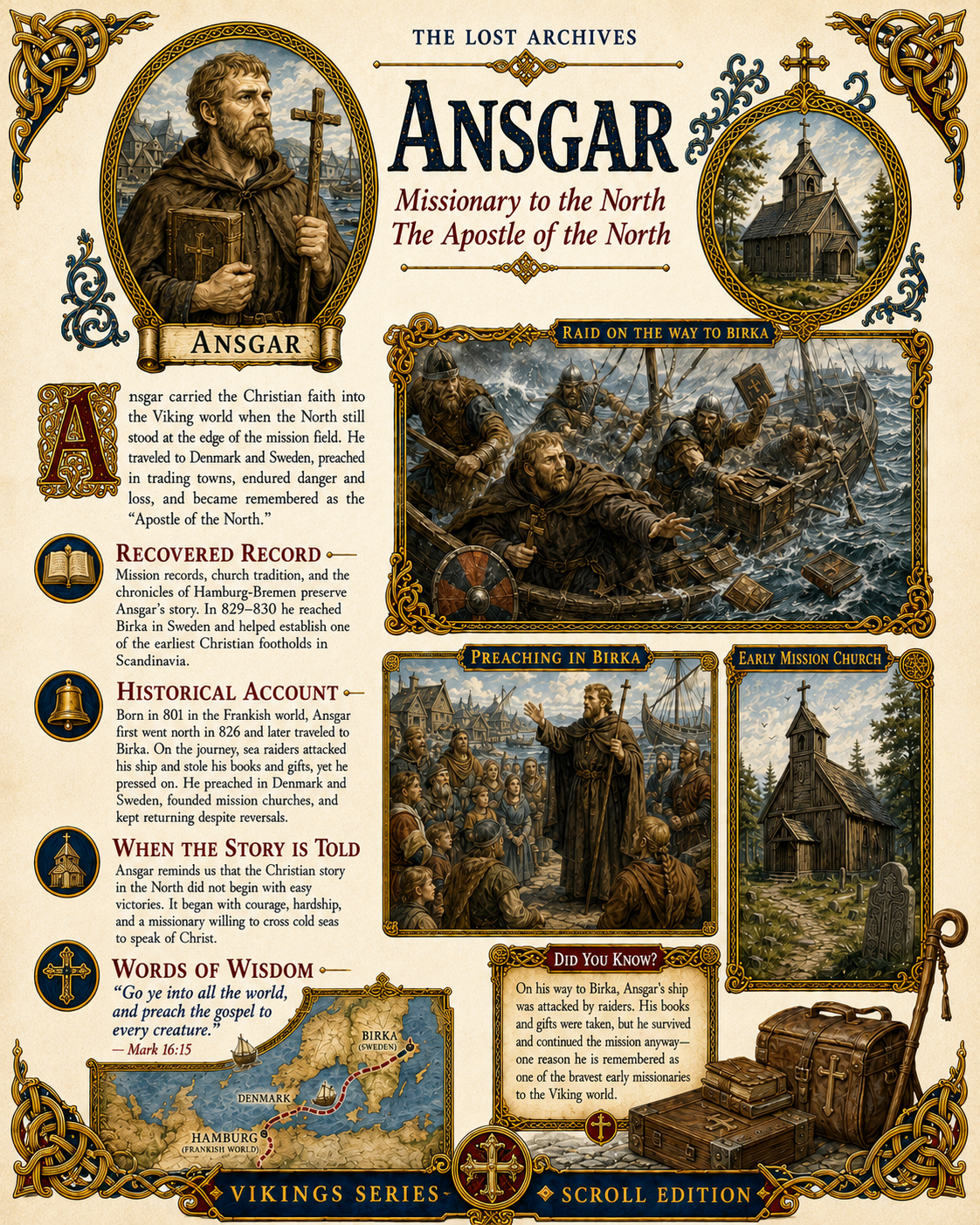 Ansgar (Saint Ansgar) – Vikings Series | Official Lost Archives Scroll Edition