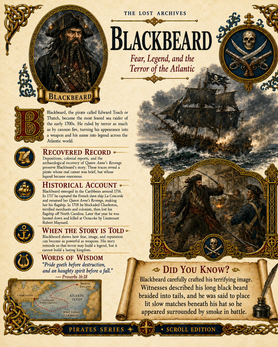 Blackbeard (Edward Teach) – Pirates Series | Official Lost Archives Scroll Edition