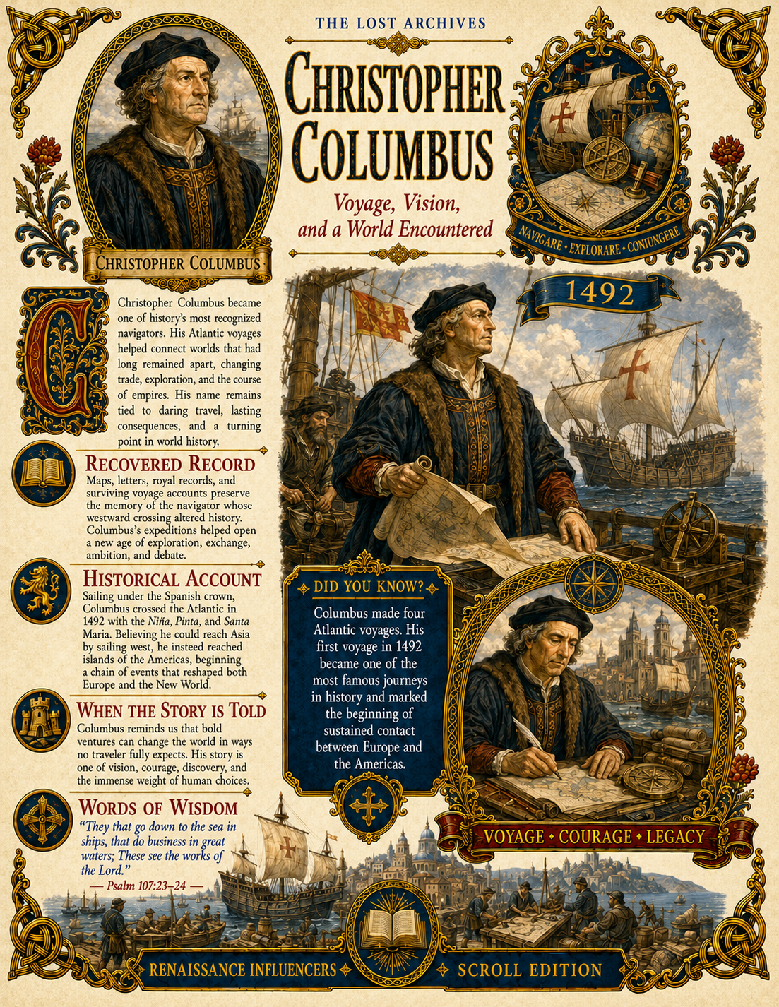 Christopher Columbus – Renaissance Influencers Series | Official Lost Archives Scroll Edition