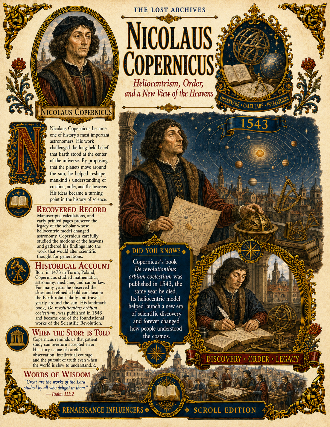 Nicolaus Copernicus – Renaissance Influencers Series | Official Lost Archives Scroll Edition