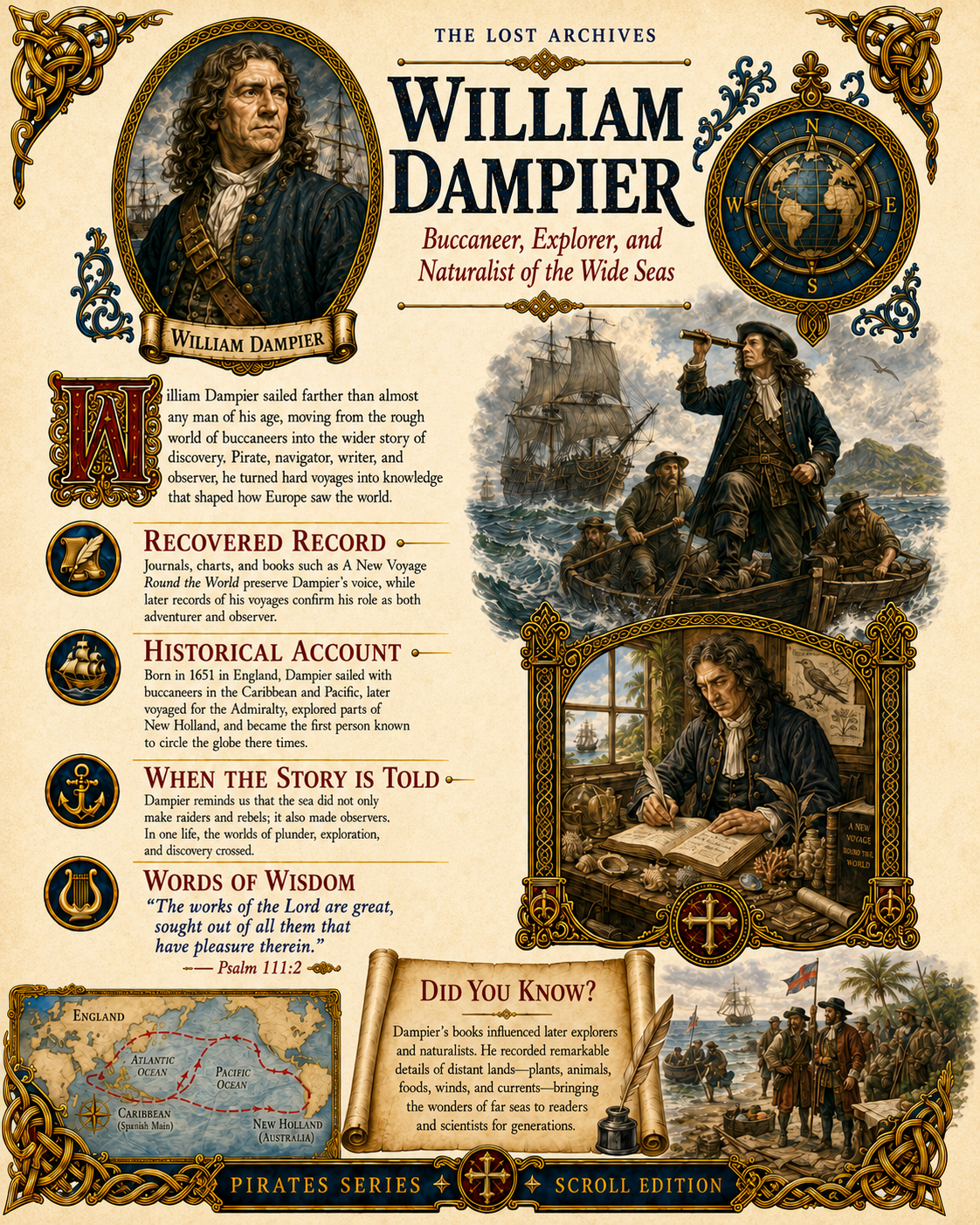 William Dampier – Pirates Series | Official Lost Archives Scroll Edition