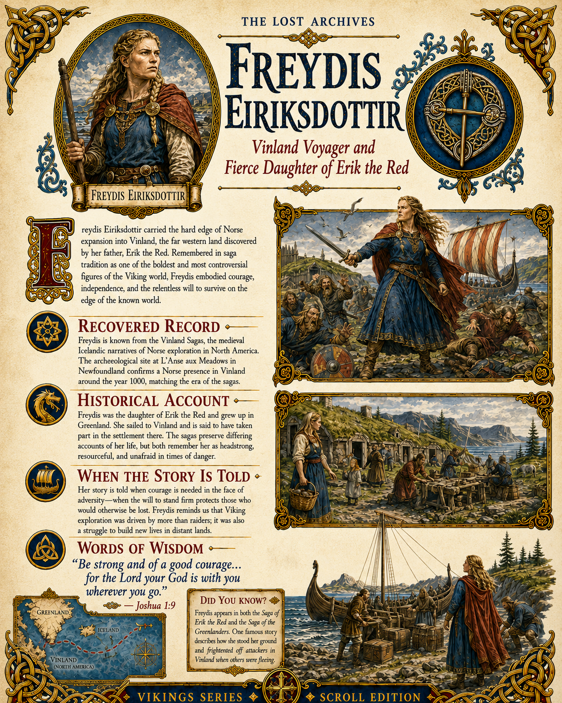 Freydís Eiríksdóttir – Vikings Series | Official Lost Archives Scroll Edition