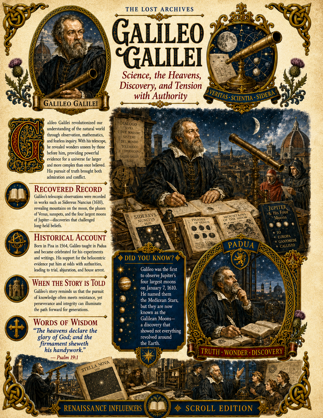 Galileo Galilei – Renaissance Influencers Series | Official Lost Archives Scroll Edition