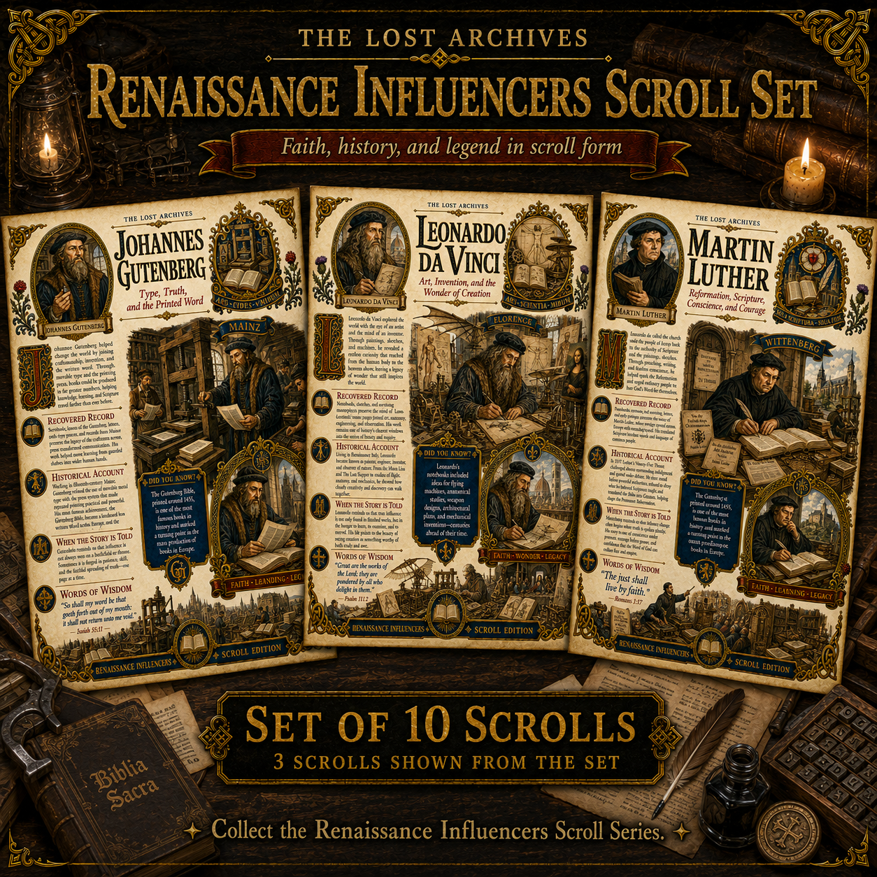 Renaissance Influencers Series Scroll Set – Official Lost Archives Scroll Edition