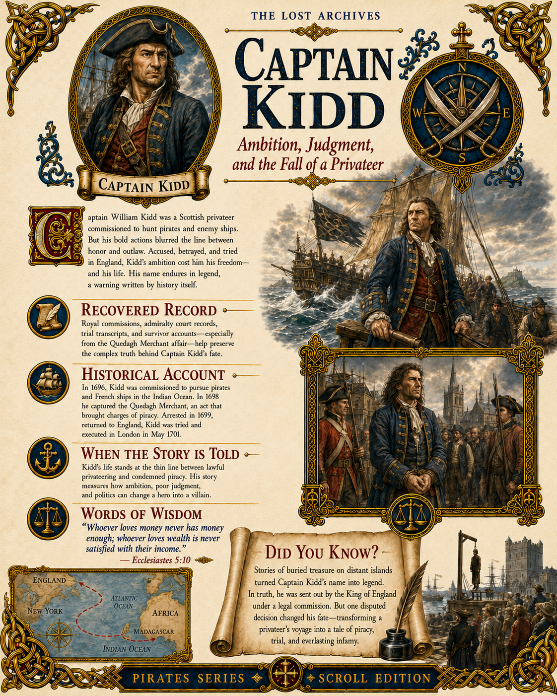 Captain William Kidd – Pirates Series | Official Lost Archives Scroll Edition