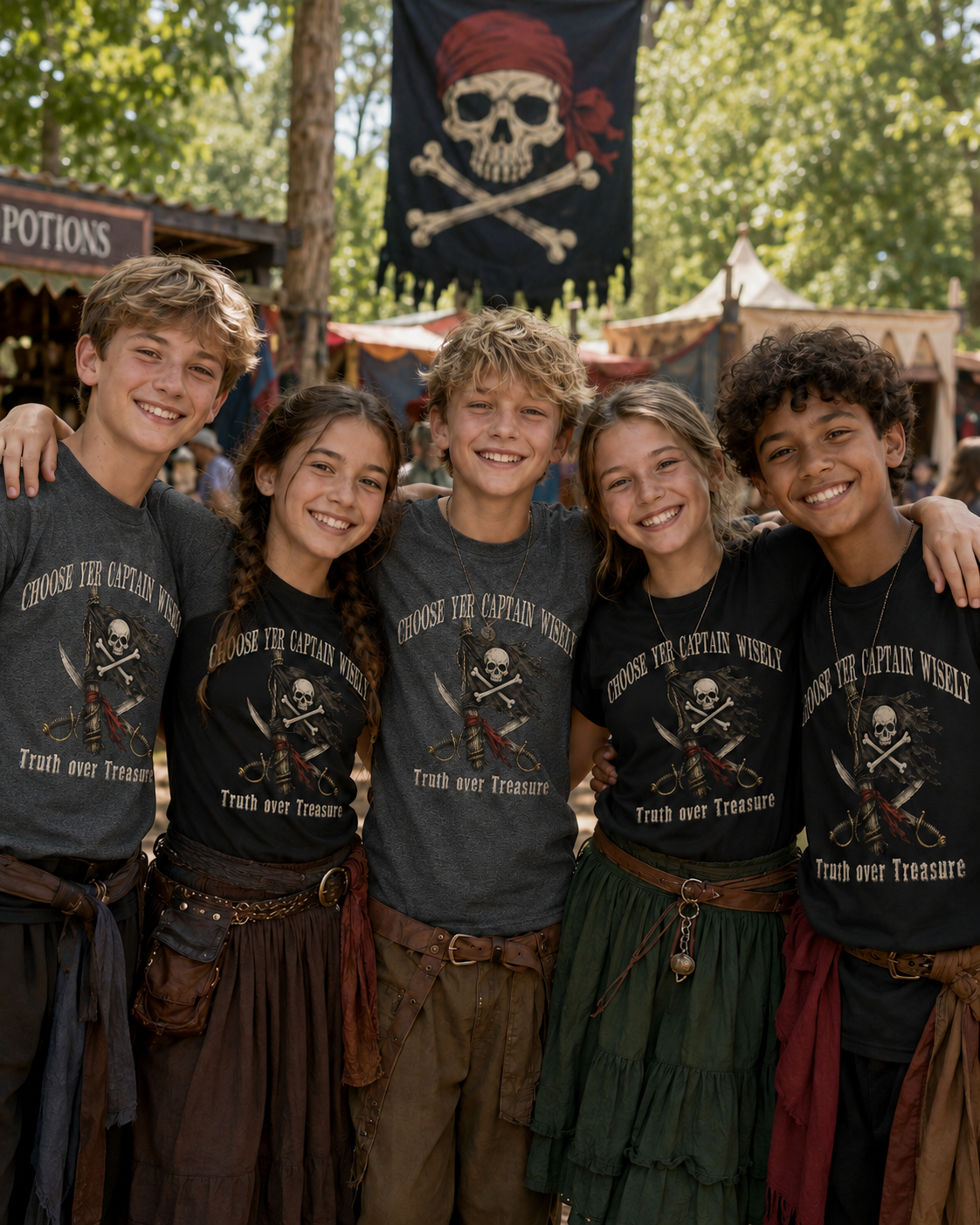 Choose Yer Captain Wisely – Truth over Treasure Youth Tee