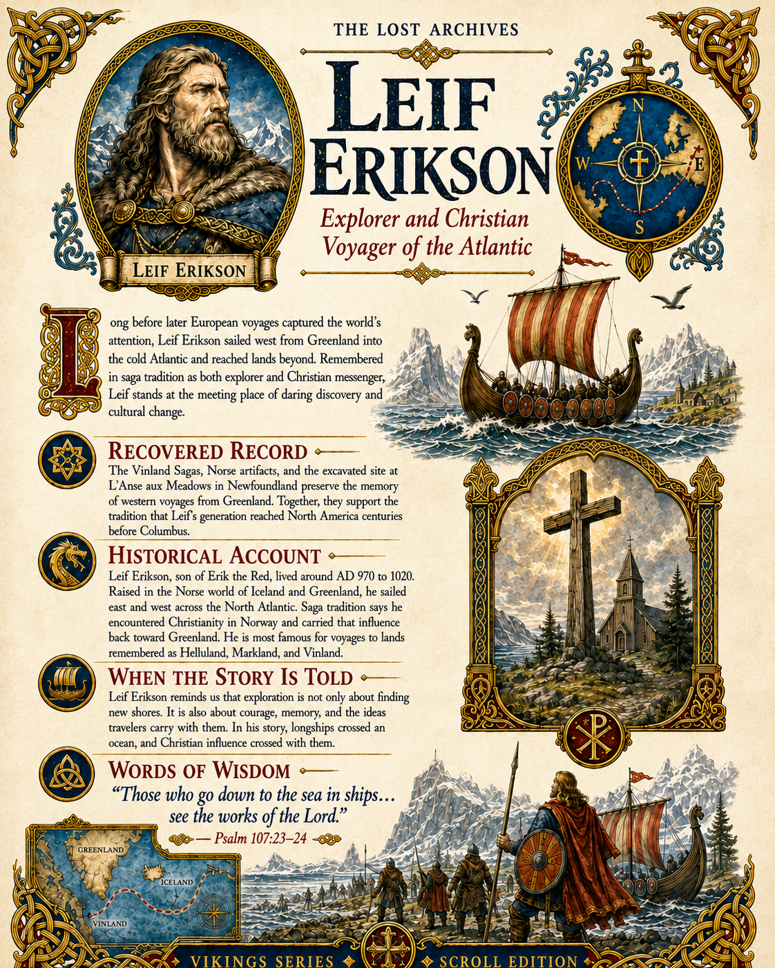 Leif Erikson – Vikings Series | Official Lost Archives Scroll Edition