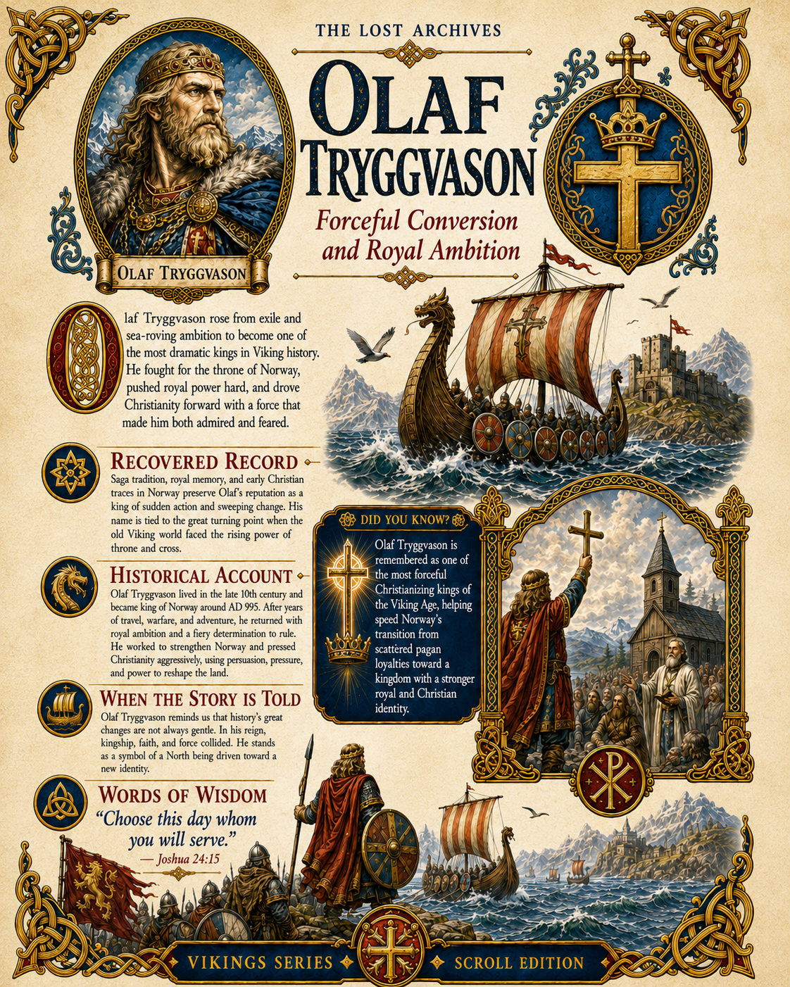 King Olaf I Tryggvason – Vikings Series | Official Lost Archives Scroll Edition