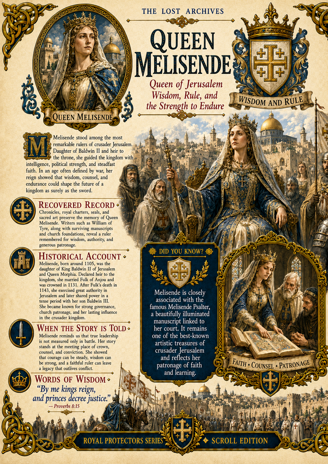 Queen Melisende of Jerusalem – Royal Protectors Series | Official Lost Archives Scroll Edition