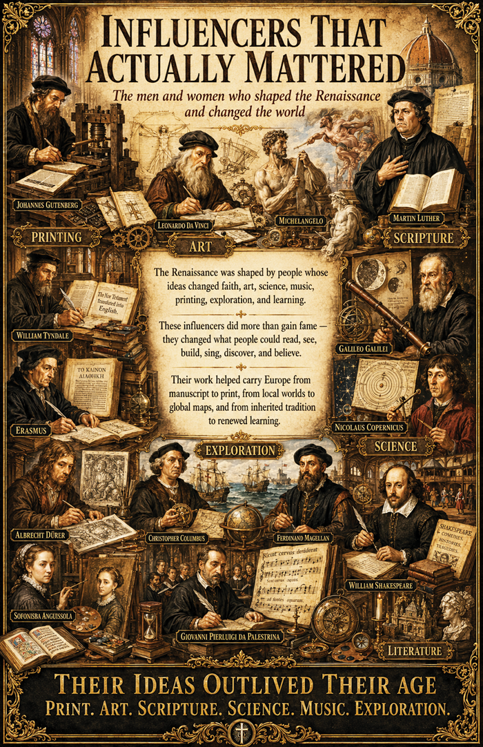 Influencers That Actually Mattered – Renaissance Series Collage Poster