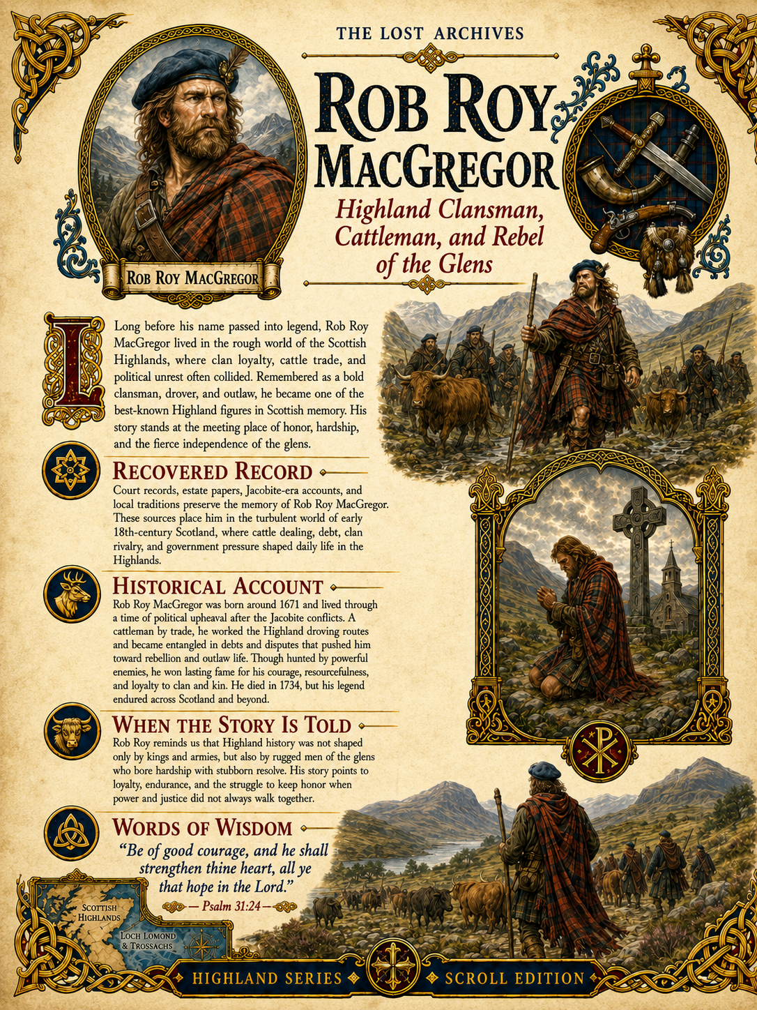 Rob Roy MacGregor – Highland Clansman, Cattleman, and Rebel of the Glens | Highland Series | Lost Archives Scroll