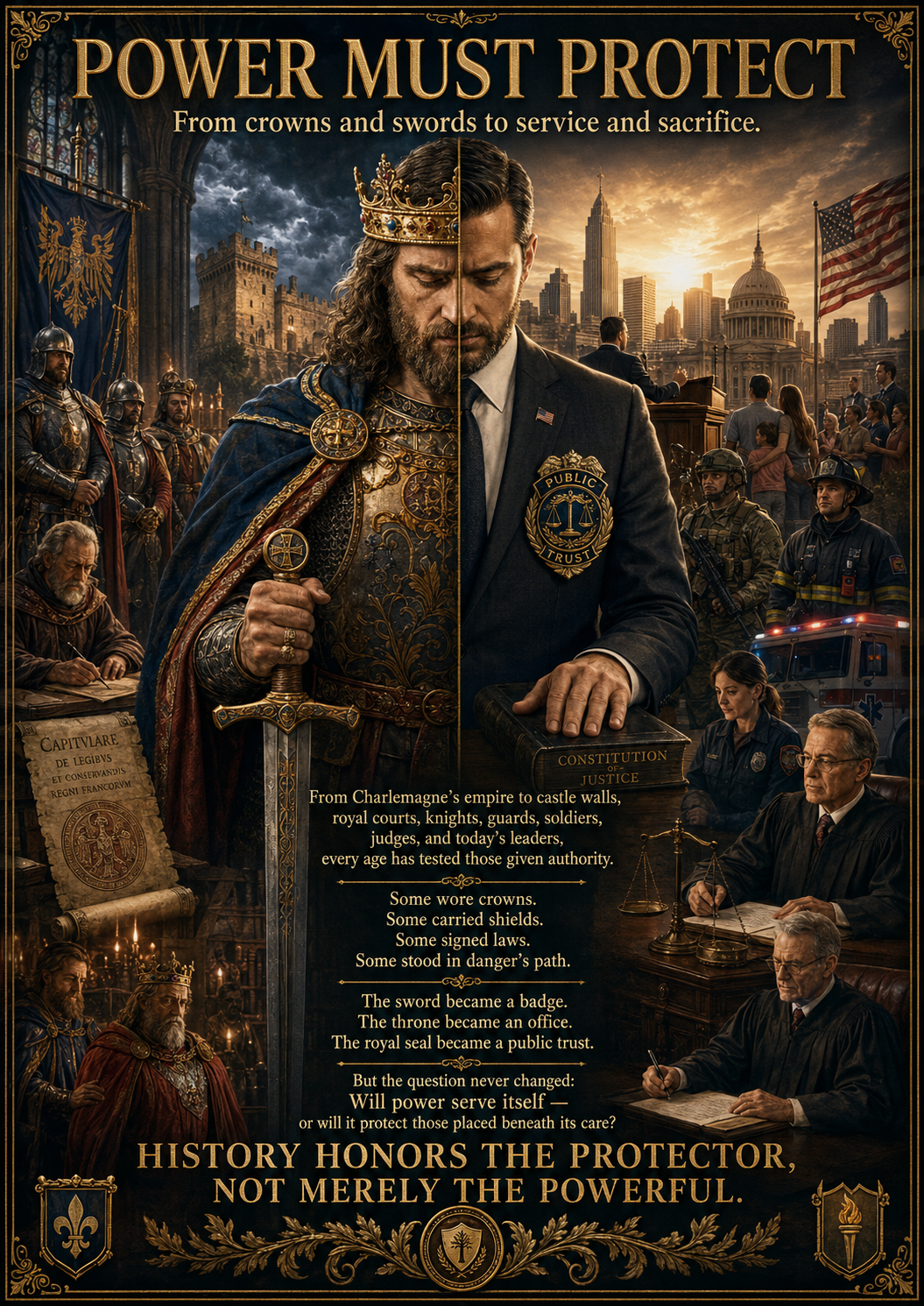 Power Must Protect – From Crowns and Swords to Service and Sacrifice | Lost Archives Poster