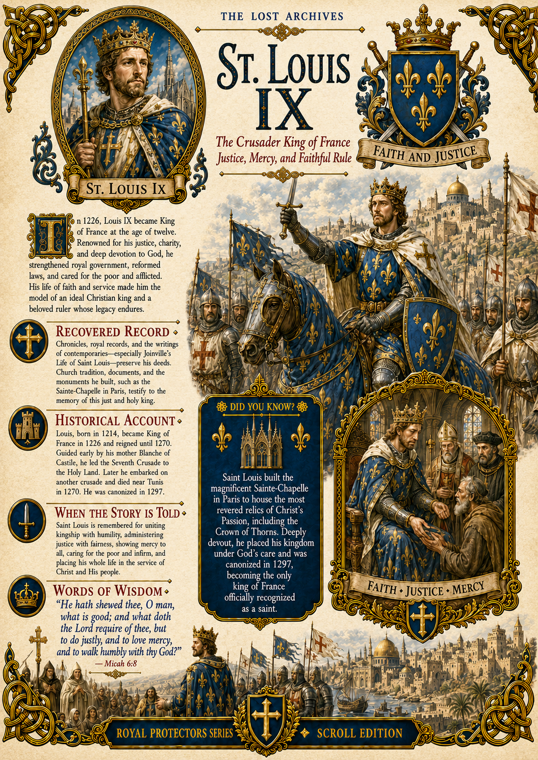 St. Louis IX of France – Royal Protectors Series | Official Lost Archives Scroll Edition