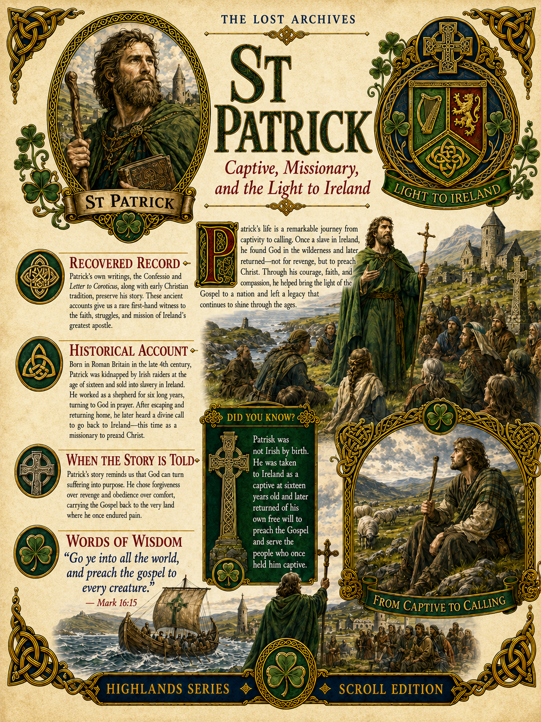 St. Patrick – Highlands Series | Official Lost Archives Scroll Edition