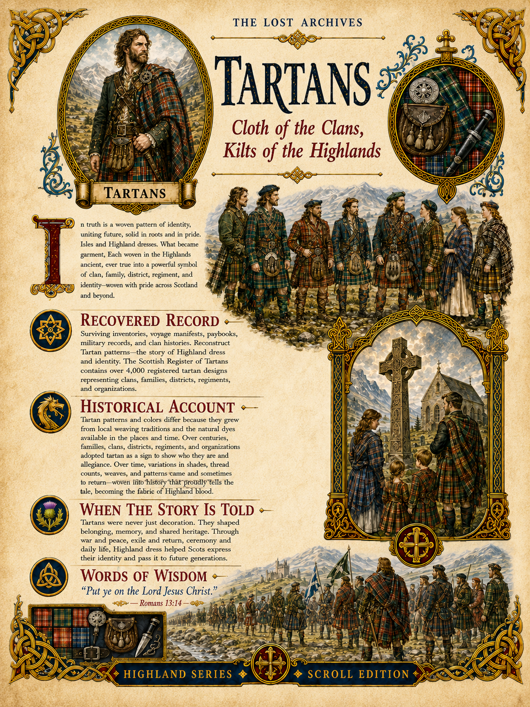 Tartans – Cloth of the Clans | Highland Series | Official Lost Archives Scroll Edition