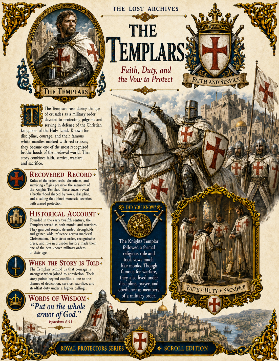 The Knights Templar – Royal Protectors Series | Official Lost Archives Scroll Edition