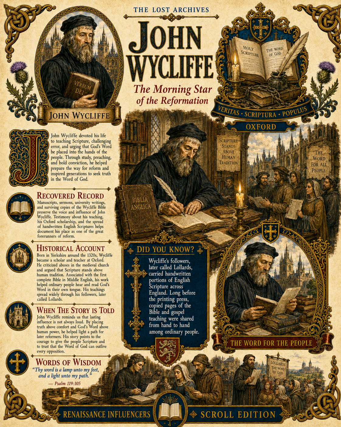John Wycliffe – Renaissance Influencers Series | Official Lost Archives Scroll Edition