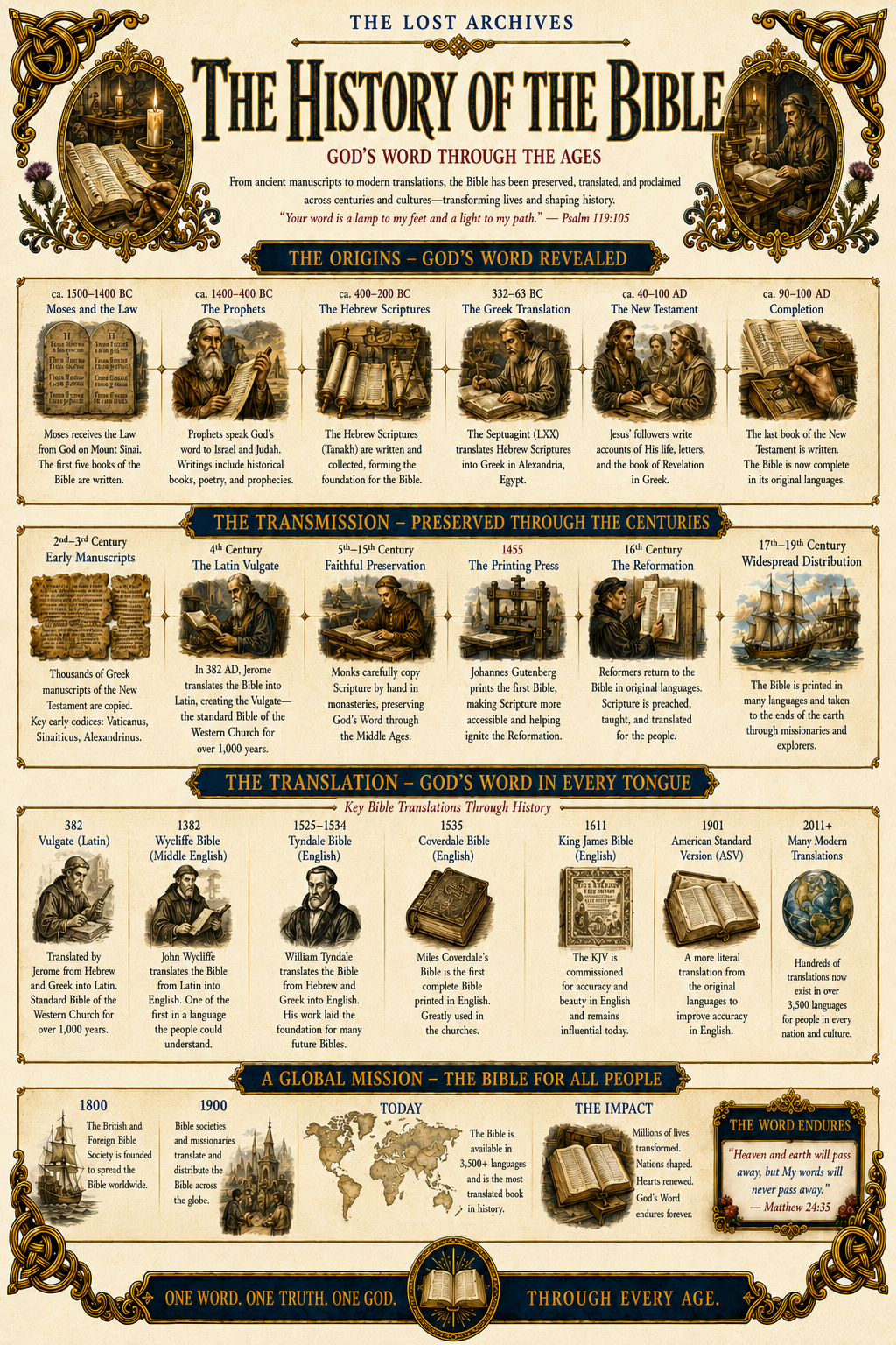 The History of the Bible – Church Foundations Series | Official Lost Archives Scroll Edition