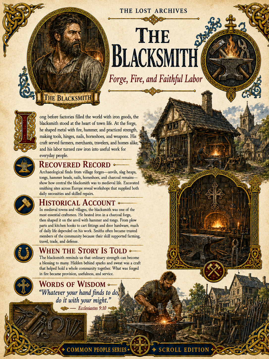 The Blacksmith – Forge, Fire, and Faithful Labor | Common People Series | Lost Archives Scroll