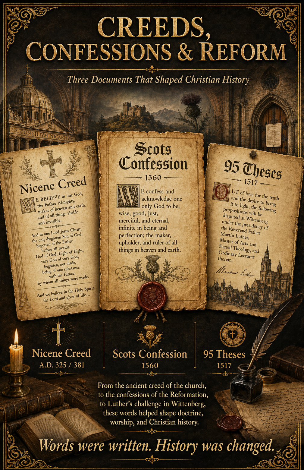 Creeds, Confessions & Reform – Three Documents That Shaped Christian History | Lost Archives Poster