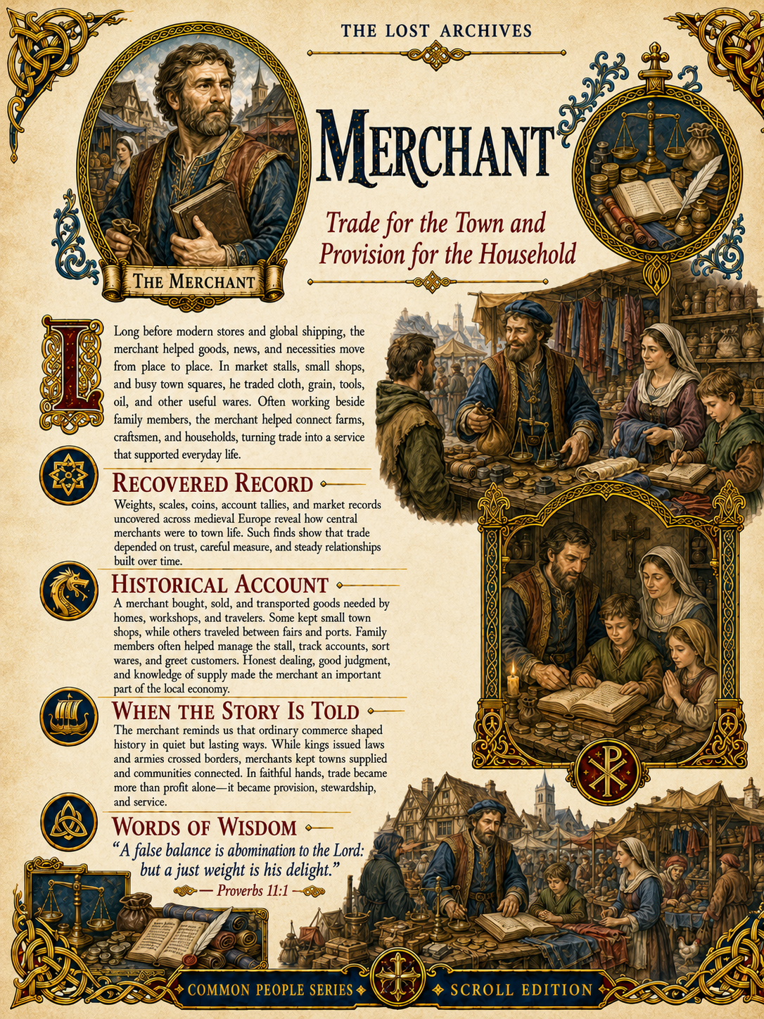 The Merchant – Trade for the Town and Provision for the Household | Common People Series | Lost Archives Scroll